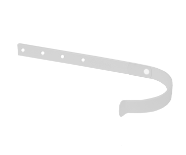 Держатель желоба (крюк) металлический белый длинный МП Престиж
